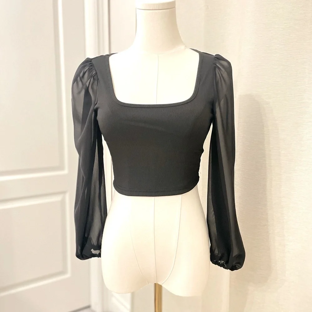 NWOT Crop Ribbed Top - Picture 1 of 6